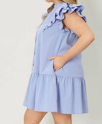Entro - Front Tie Ruffle Dress