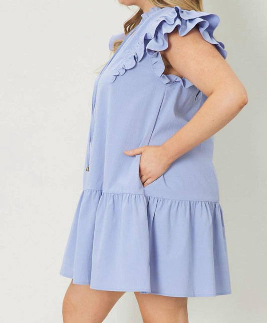 Entro - Front Tie Ruffle Dress