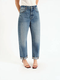 DAZE Alder High Rise Barrel Jeans in the blues - women's jeans