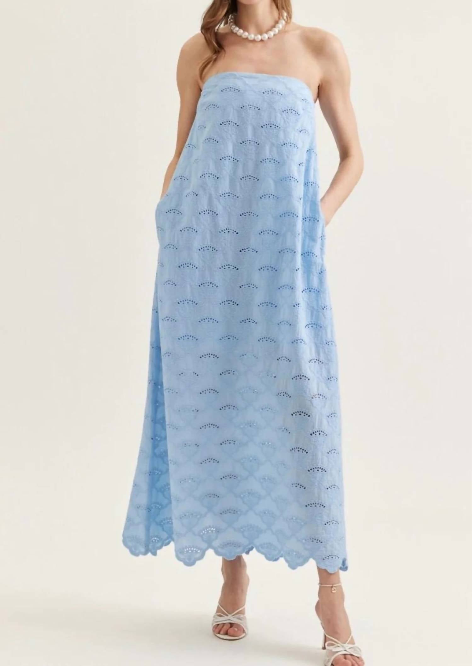 Entro - Strapless Eyelet Maxi Dress