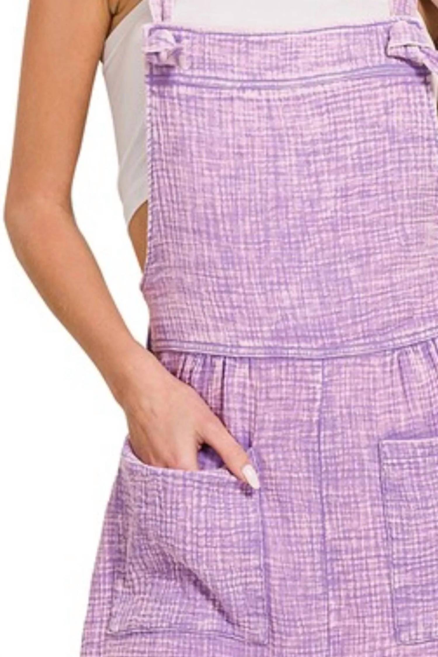 Zenana - Woven Double Gauze Acid Washed Romper