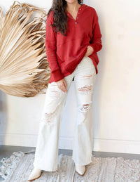 Vibrant - Give Me 5 Button Up Wide Leg Jeans