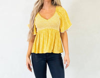 Hem & Thread - Ditsy Print Peplum Top