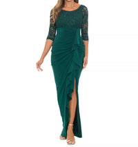 Betsy & Adam - Scoop-neck Three Quarter Sleeve Sheath Dress