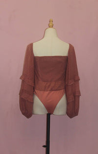 Twosisters The Label Women's Harmony Bodysuit in mauve - women's shirt - detail view