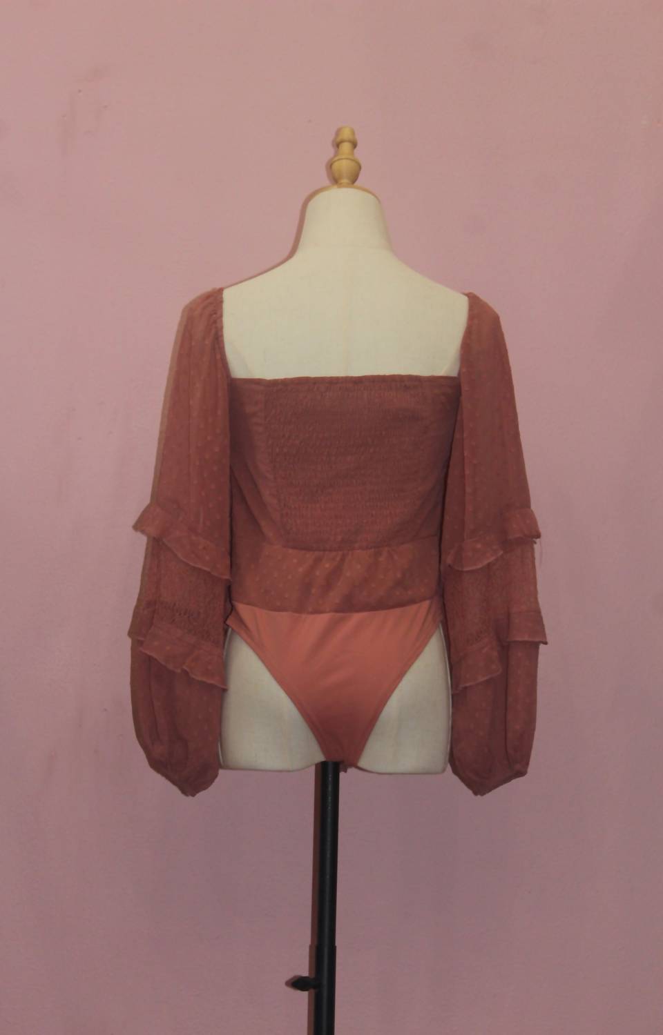Twosisters The Label Women's Harmony Bodysuit in mauve - women's shirt - detail view