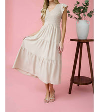 Blu Pepper - Flutter Sleeve Maxi Dress