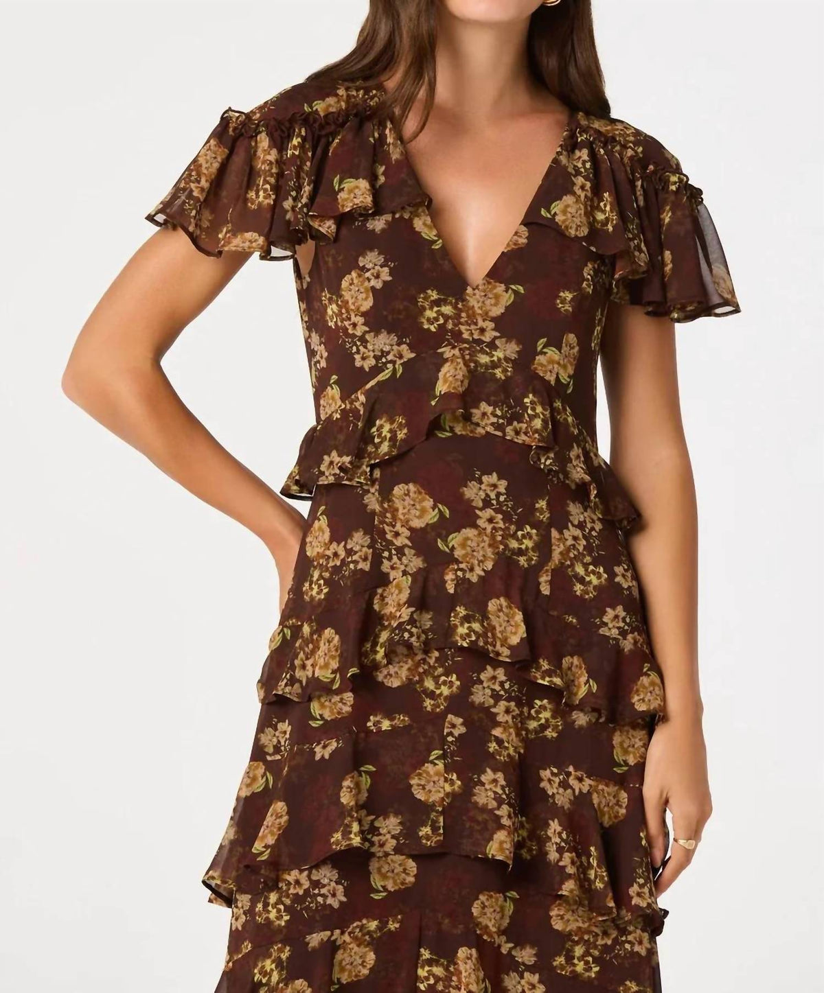 Astr - Odalys Flutter Sleeve Maxi Dress