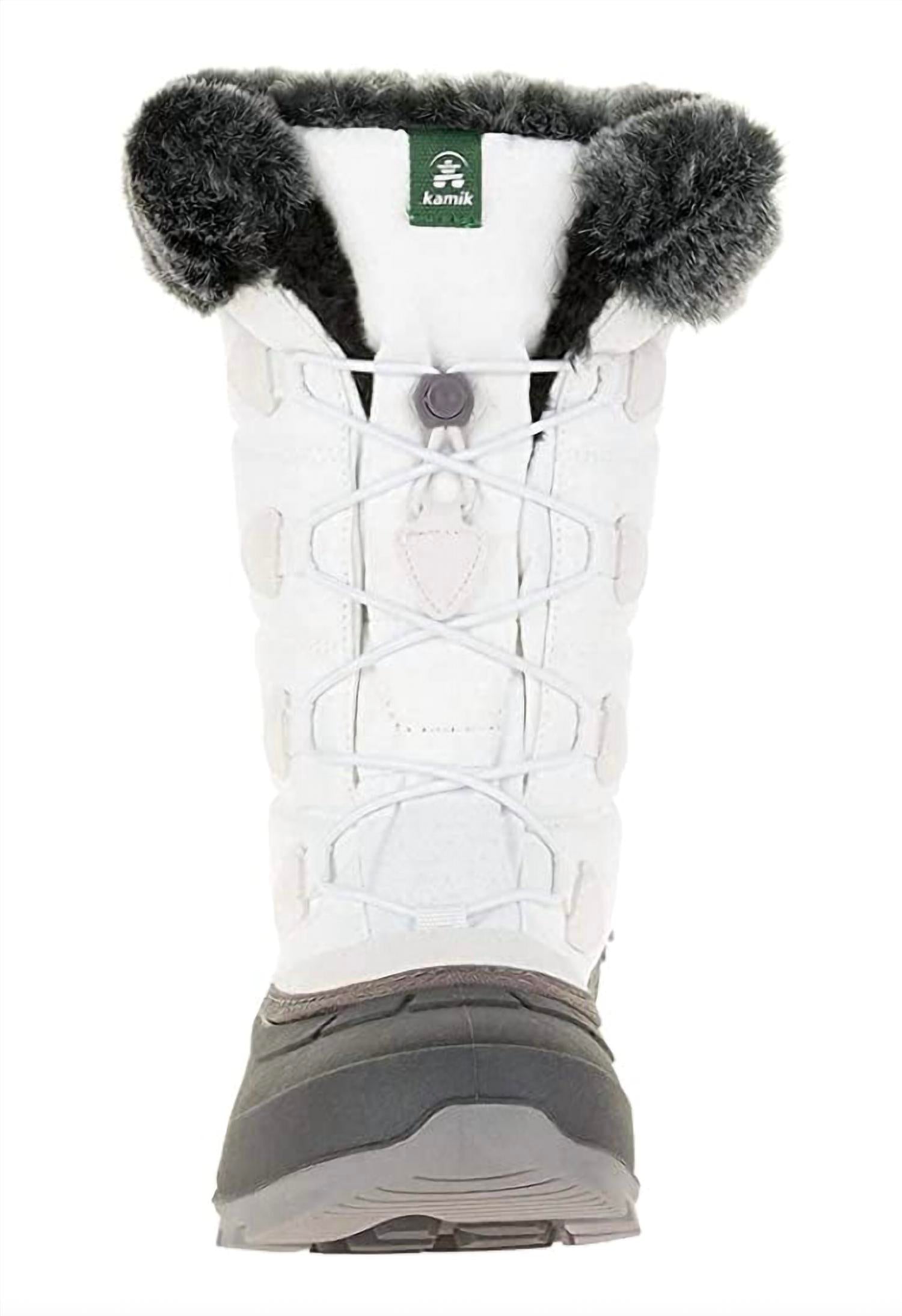 Kamik - Women's Momentum2 Pull On Rounded Toe Waterproof Fur Trim Ankle Snow Boots