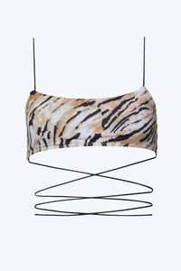 WRAP-AROUND TIGER-PRINT BIKINI SET