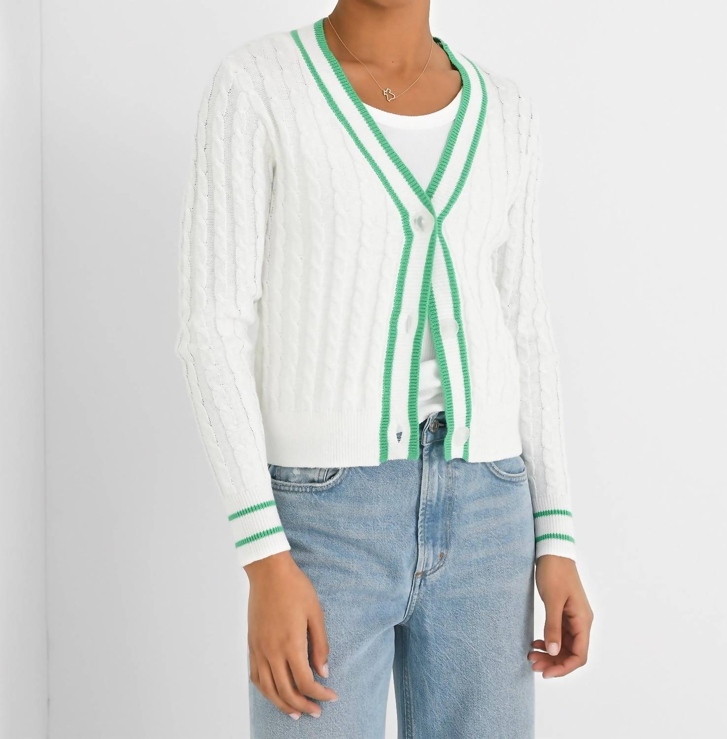 J. Society - Cable Varsity Cardigan