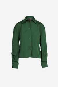 naked zebra Kelly Rolled Sleeve Blouse in green - women's shirt - view 4