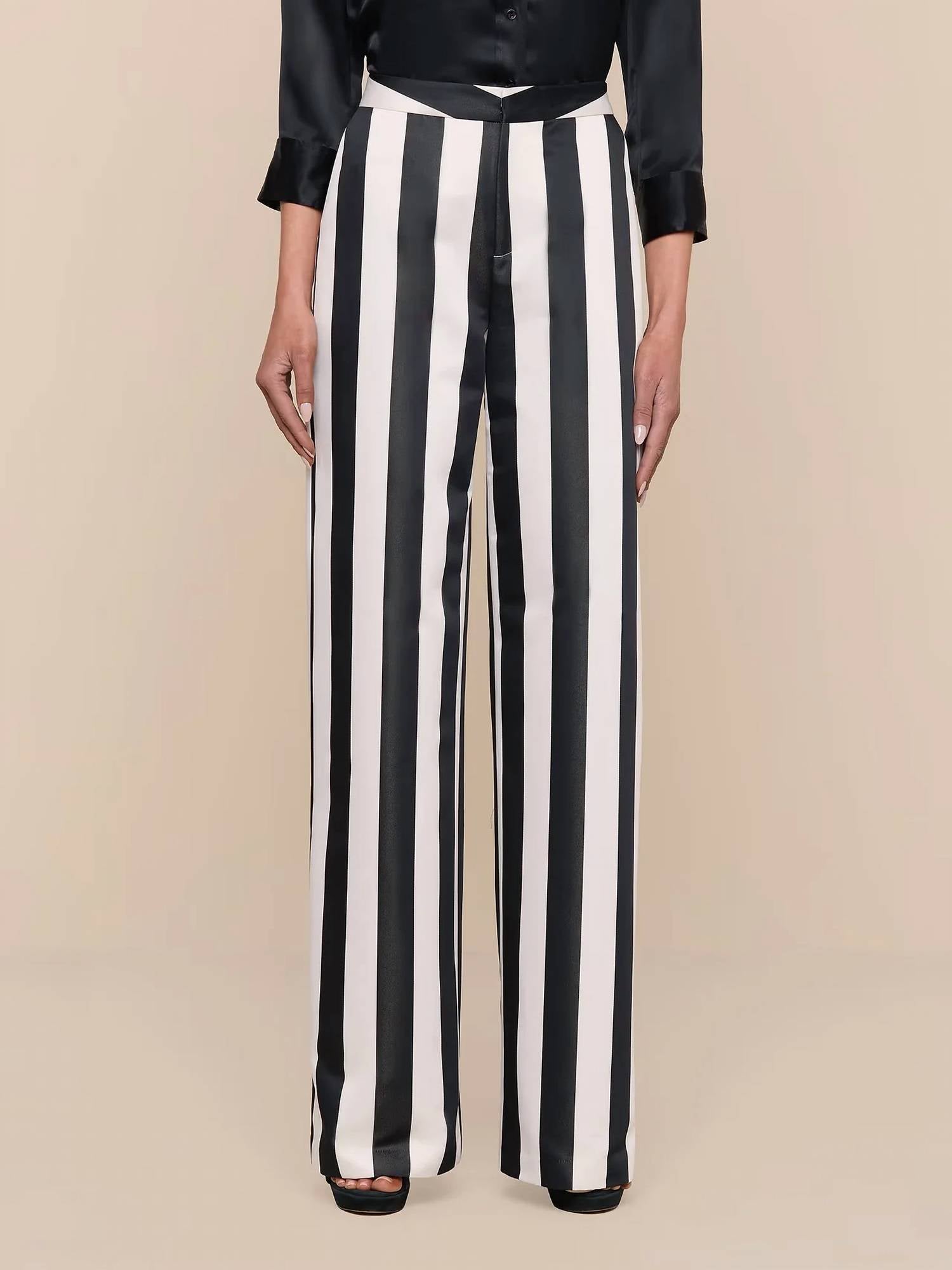L'Agence - Women's Livvy Satin Straight-leg Trouser