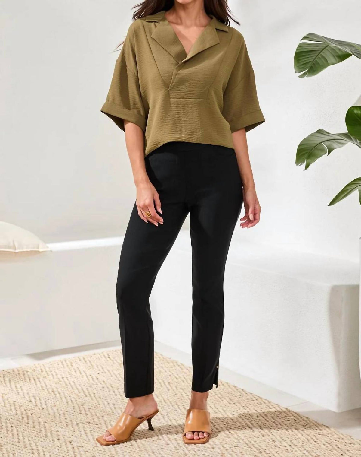 Tribal - Women's Pull On Flatten It Slim Slacks Pants