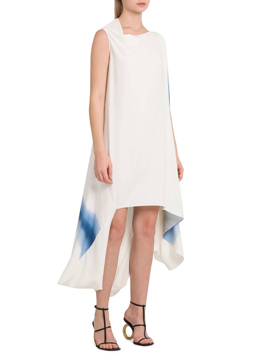 Salvatore Ferragamo - Degrade-Print Draped High-Low Dress