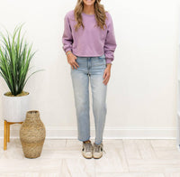 PAPERMOON Back Bow Long Sleeve Knit Sweater in lavender - women's sweater - alternate view