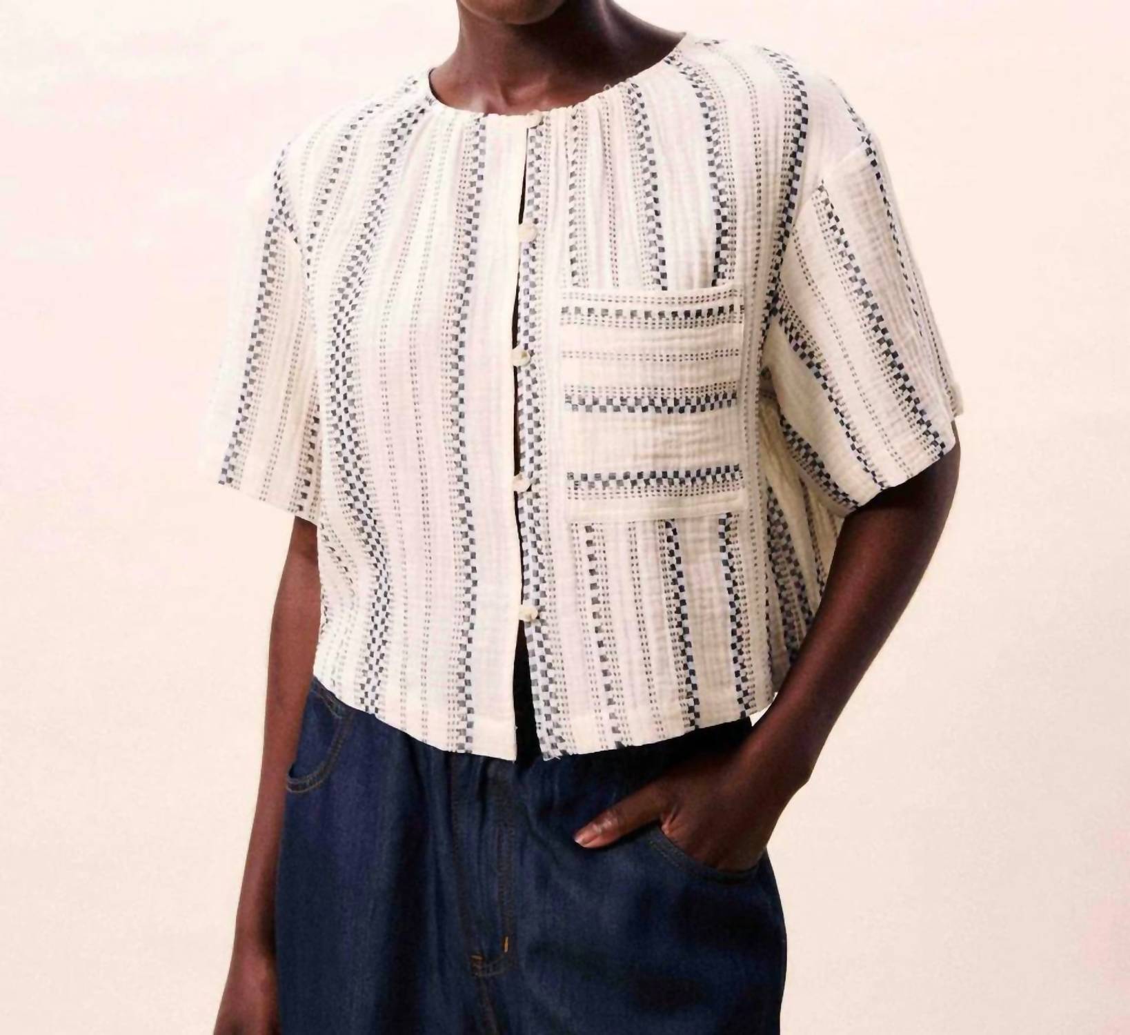 Frnch - Valea Loose Fit Short Kimono Sleeves Top