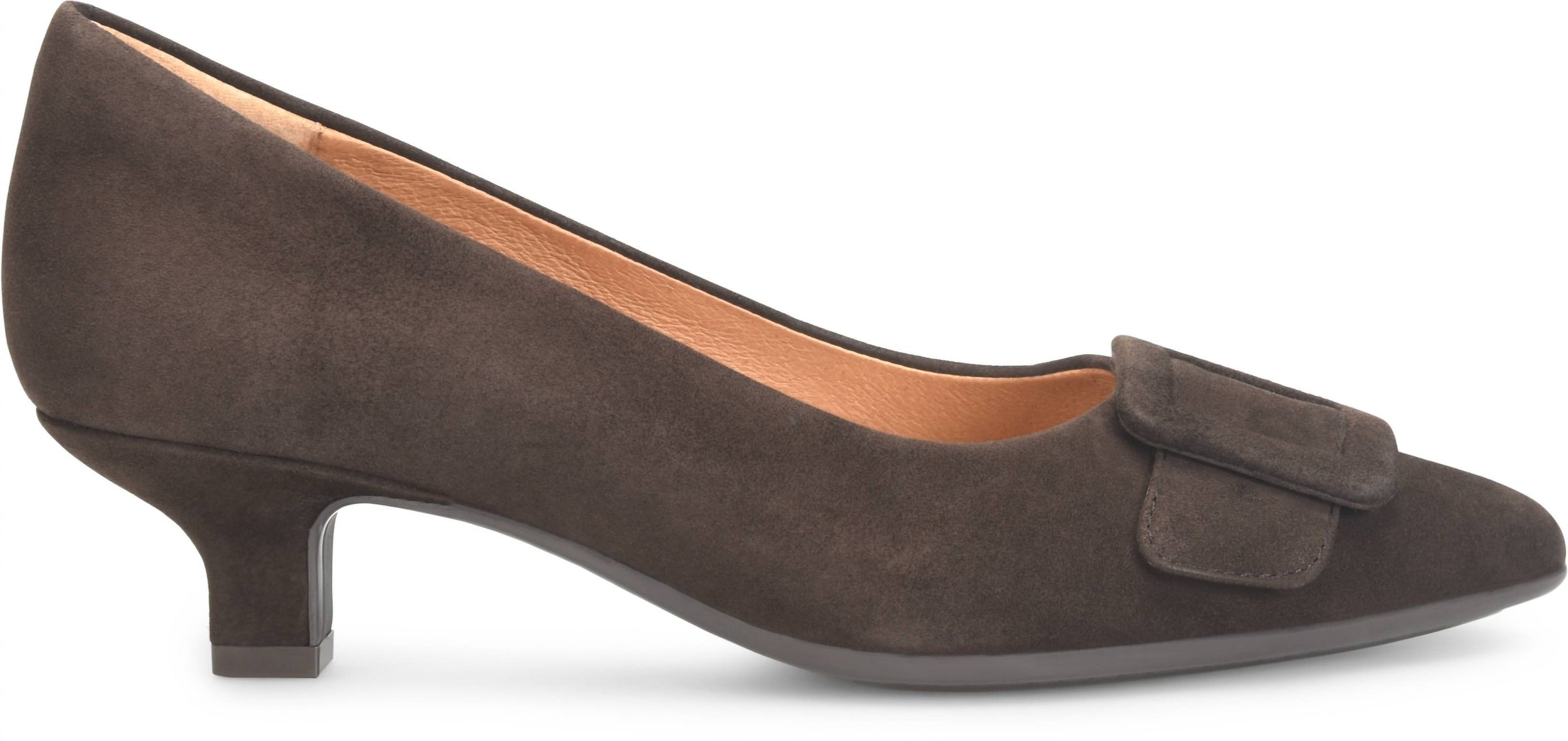 Sofft Women's Sadie Kitten Heel Pump in chocolate brown - women's heels