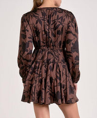 Elan - Long Sleeve V-neck Mini Dress