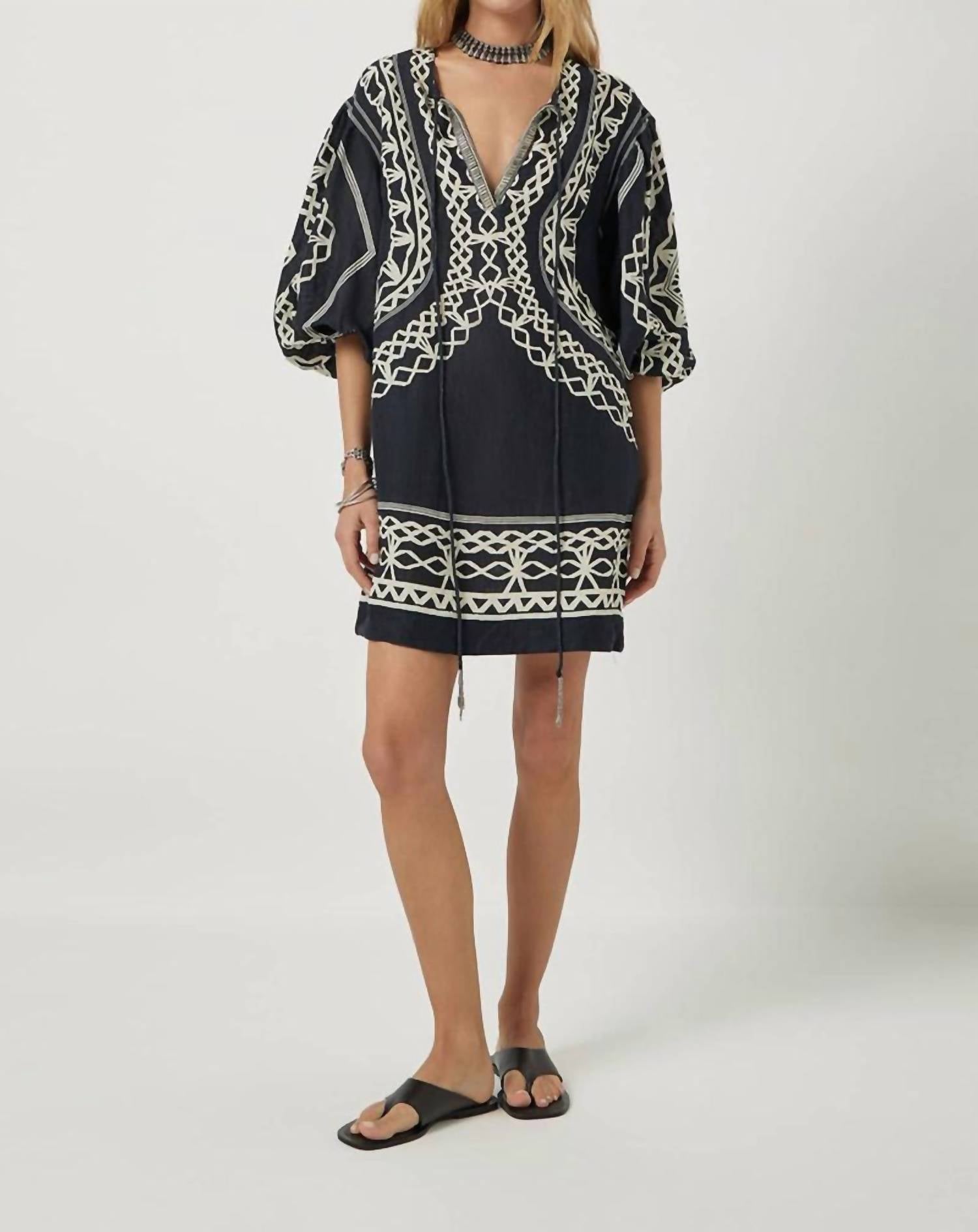 SCARLETT POPPIES Portofina Mini Dress in onyx - women's dress