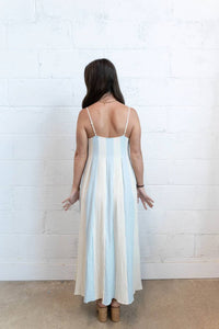 By Together - Striped Cami Pintuck Midi Dress