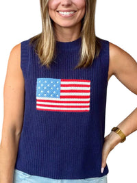 Buttermelon - Flag Print Knitted Sleeveless Sweater