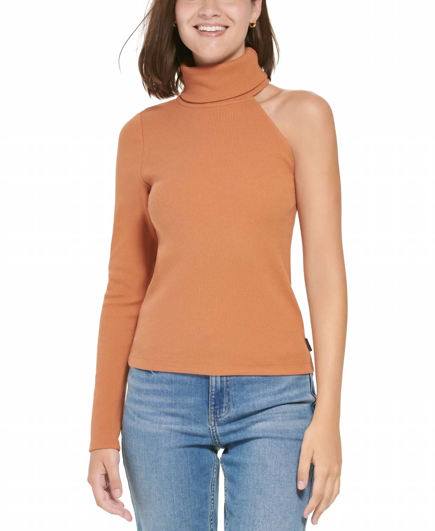 Calvin Klein - Women's One-shoulder Turtleneck Top