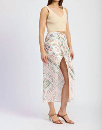 En Saison - Floral Draped Wrap Maxi Skirt