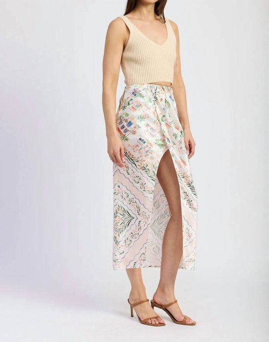 En Saison - Floral Draped Wrap Maxi Skirt
