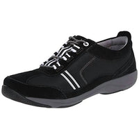 dansko Women's Helene Suede Sneaker in black white - women's sneaker - detail view