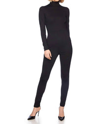 Susana Monaco Mock Neck Long Sleeve Jumpsuit in black - women's pants