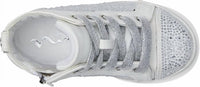 Nina Women's Cossette Sneakers in white microsuede - women's sneaker - detail view
