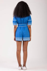 Celina Moon Gemma Romper in yara ocean - women's pants - alternate view
