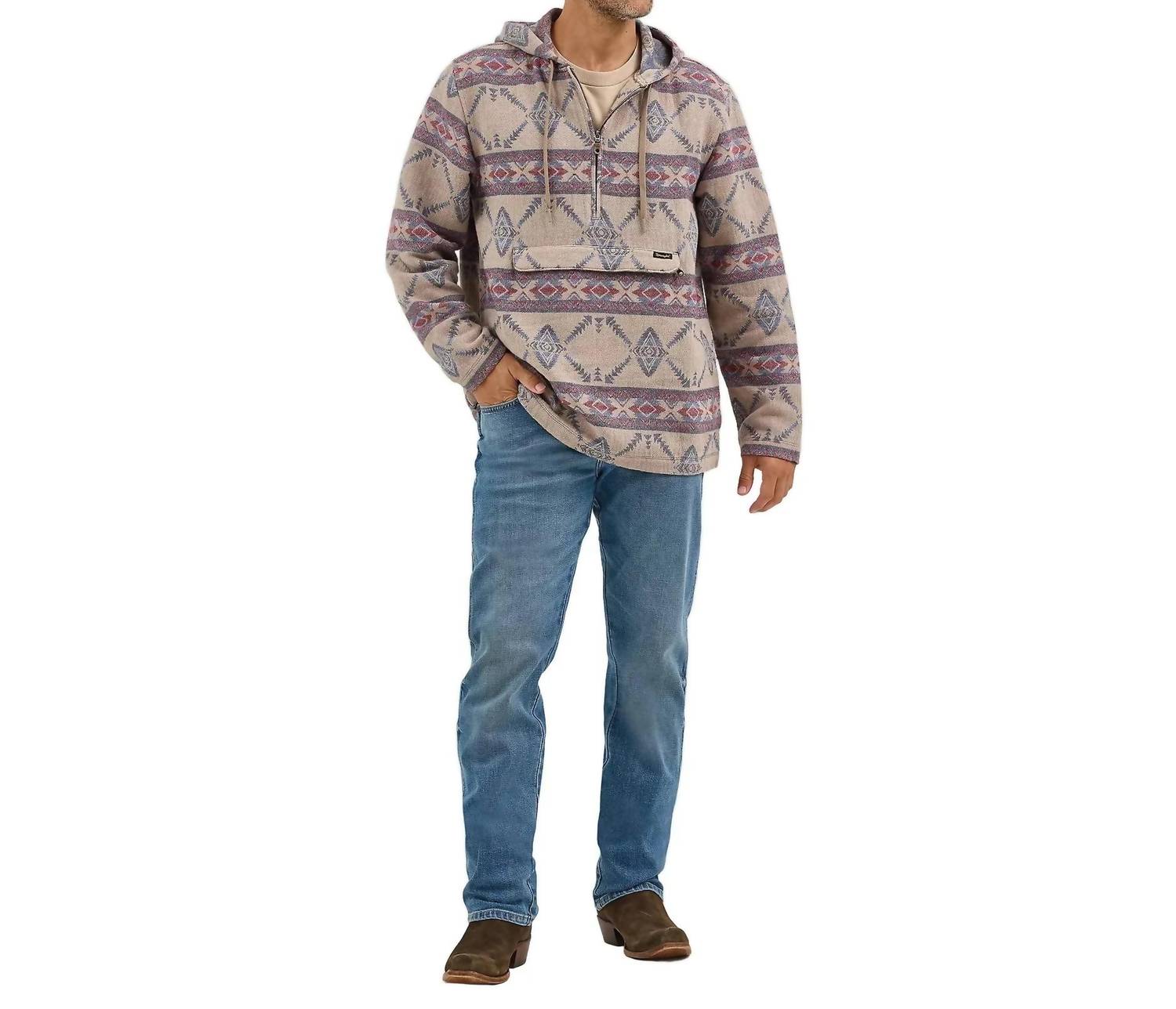 Wrangler - 1/4 Zip Hooded Pullover Jacket