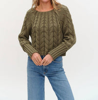 Six/Fifty - Alexa Cable Knit Long Sleeve Sweater