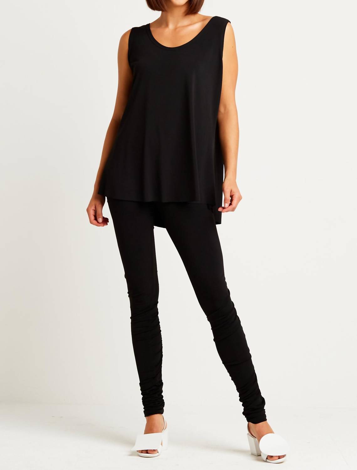 Planet By Lauren G. - Matte Jersey Shirtail Tank
