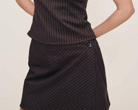 Dl1961 - Women'S - Tailored Top - Brown/Blue Stripe (Wool)