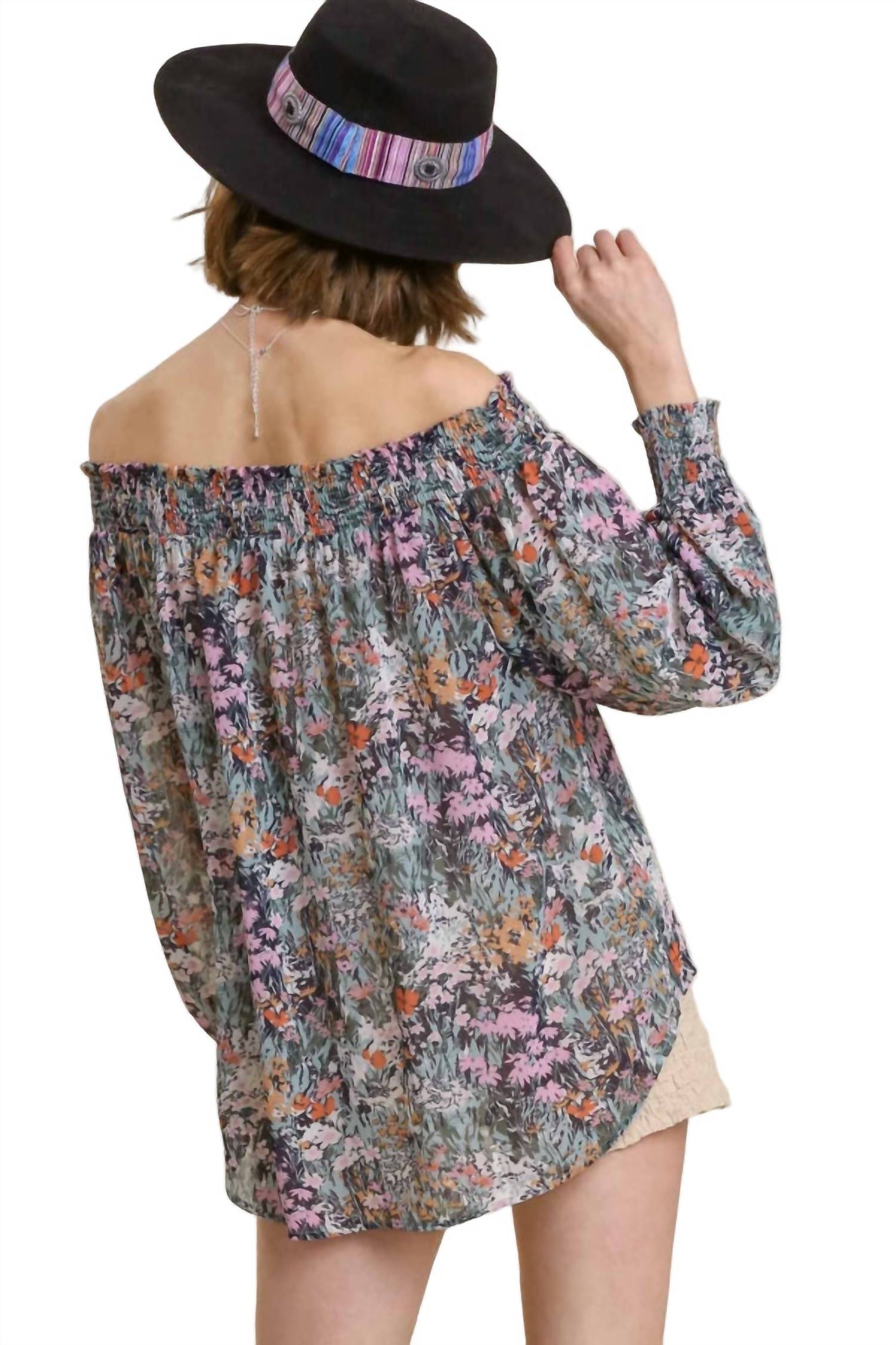 Umgee - Floral Off The Shoulder Smocked Top