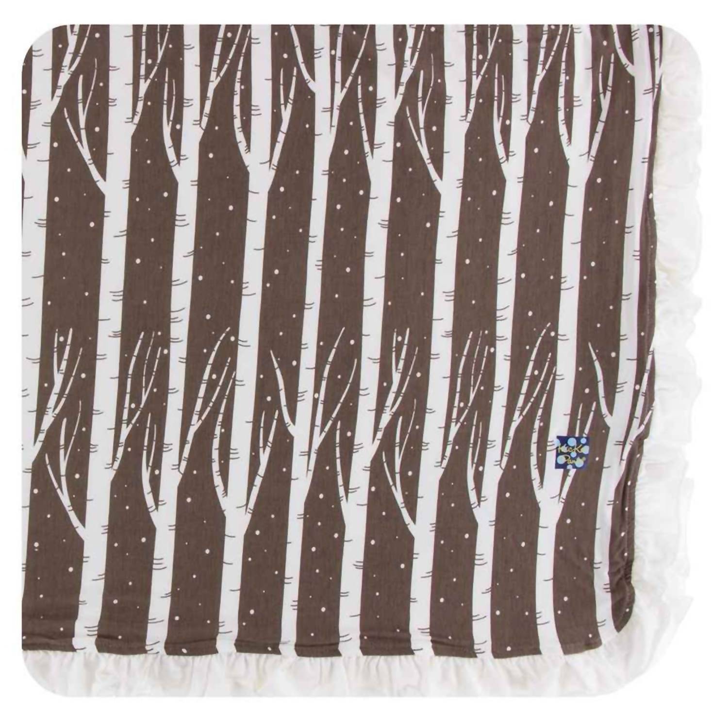 Kickee - Toddler's Bamboo Print Ruffle Blanket