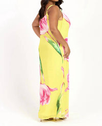 Fashion Szn Curve - Statement Floral Strappy Maxi Dress - Plus Size