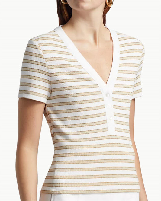 Veronica Beard - Dekalb Ribbed Henley T-shirt