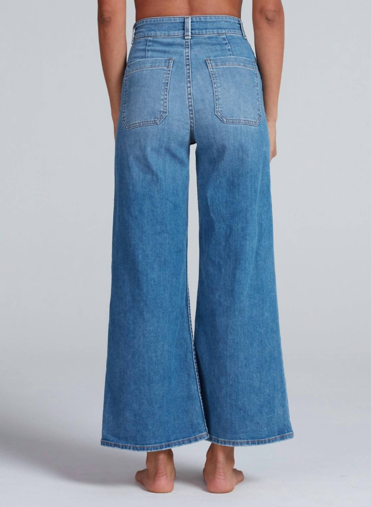 Askk Ny - Cropped Wide Leg Sailor Jeans