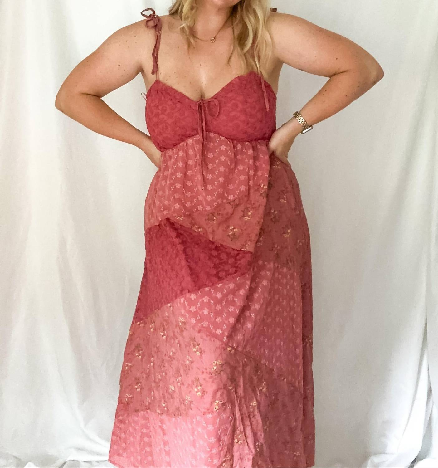 Davi & Dani - Muse Floral Lace Patchwork Maxi Slip Dress