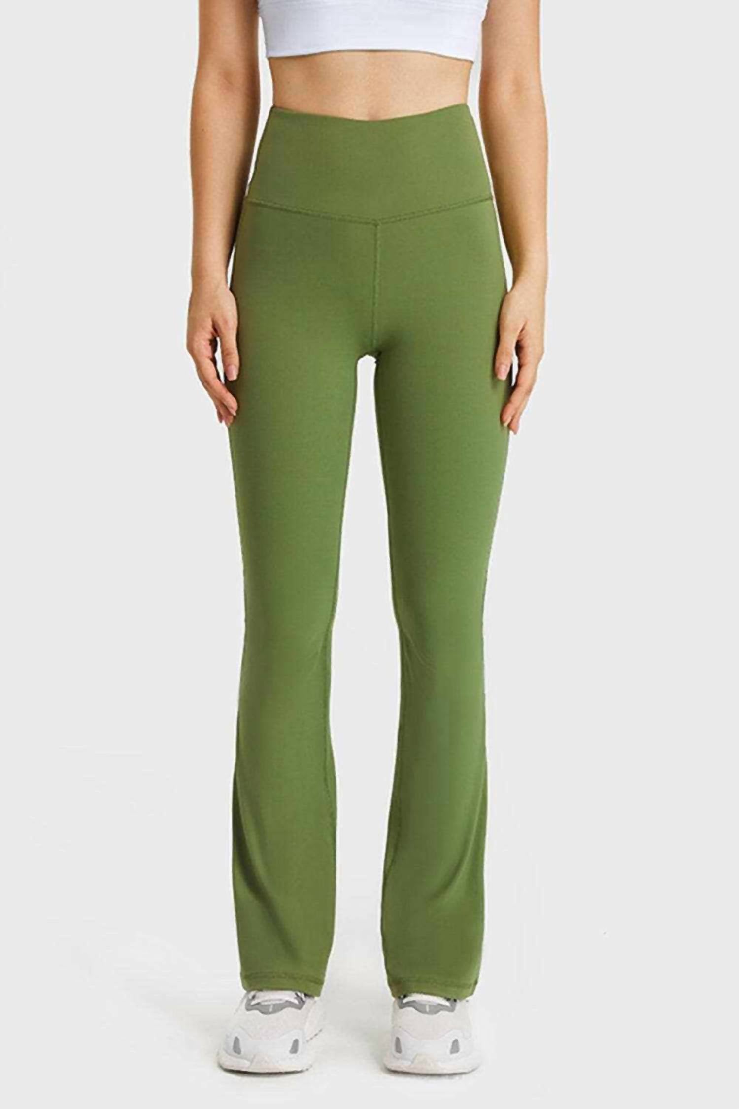 Trendsi - Flare Yoga Pants With Elastic Waist Pants