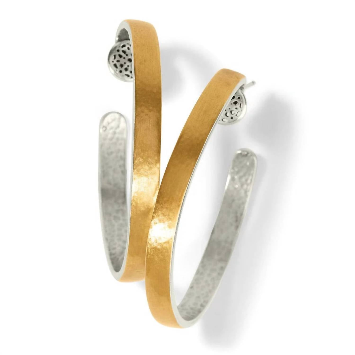 Brighton Women's Ferrara Entrata Medium Hoop Earrings in gold silver - women's jewelry