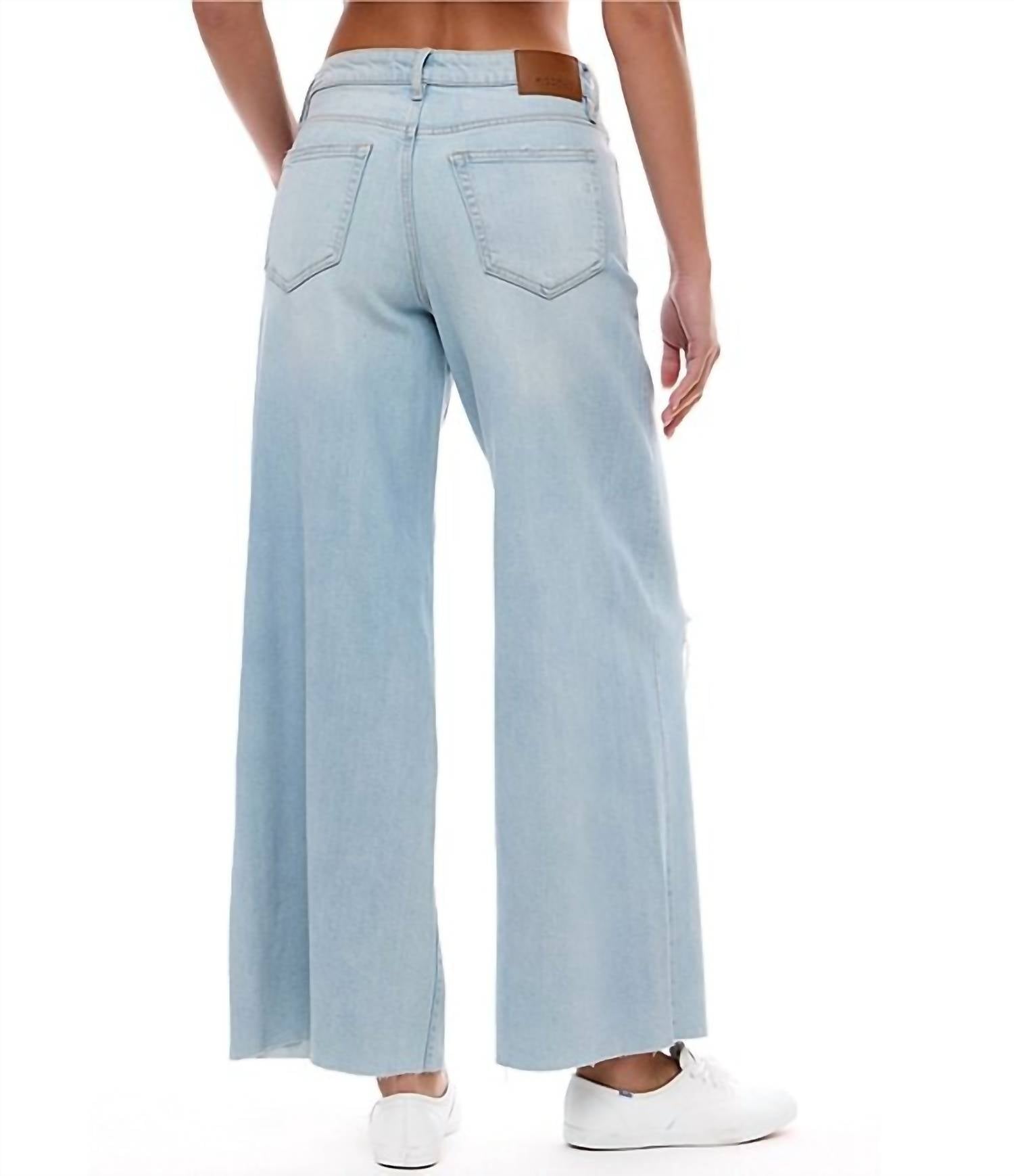 Hidden - Nori Stretch Super Distressed Wide Leg Denim Jeans