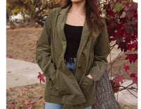 Lavender J - Jora Oversized Light Weight Olive Button Up