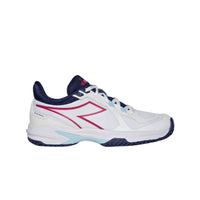 diadora Women's Trofeo 2 All Ground Pickleball Shoe in white blueprint pink yarrow - women's shoe