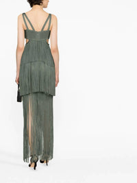 Herve Leger - Tiered Fringe Maxi Gown