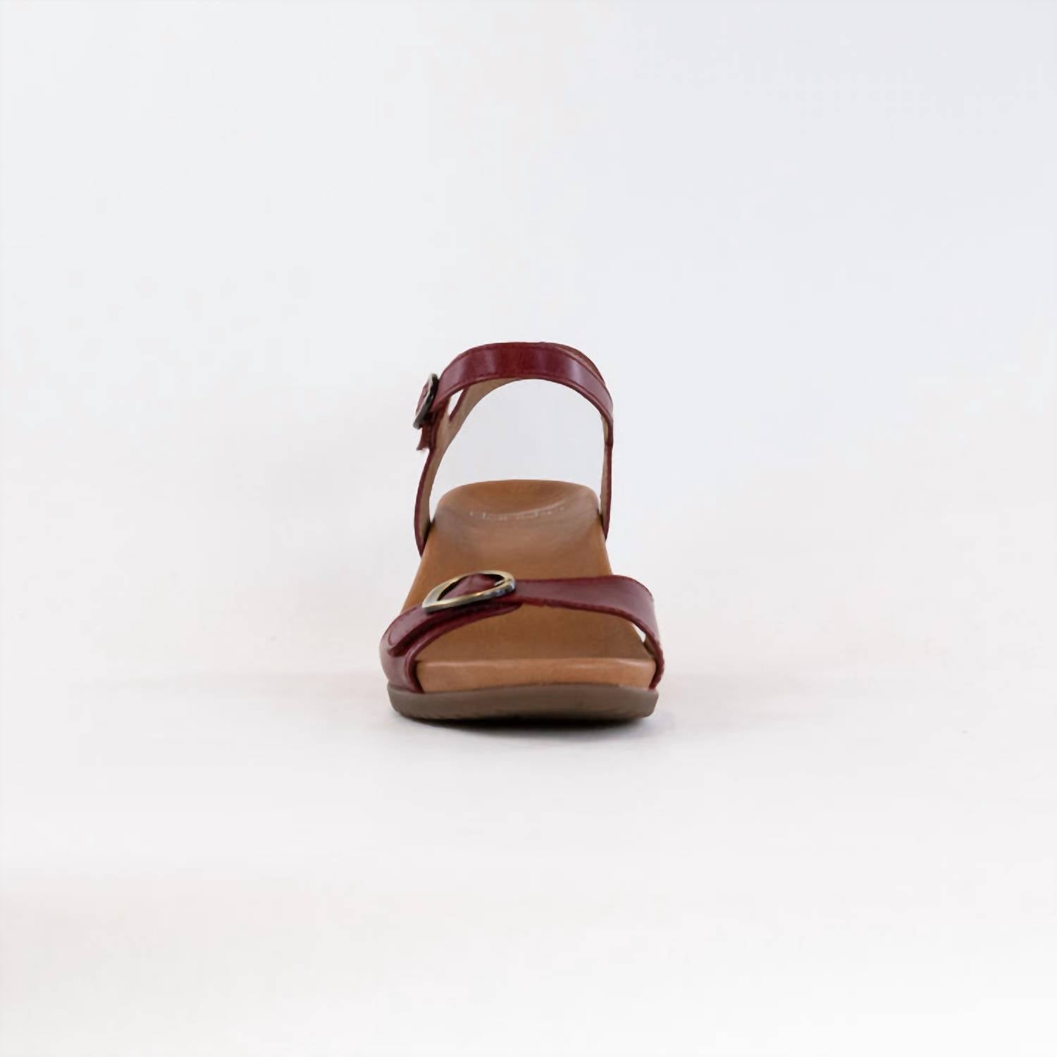 dansko Women's Arielle Sandal in red glazed kid leather - women's sandal - alternate view